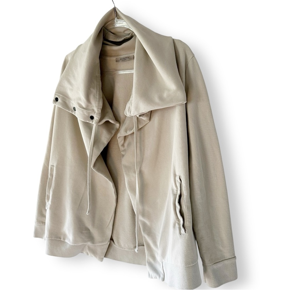 All Saints Brooke Knit Jacket Sz M Womens Snap Hood Open Cardigan Oversized - Picture 5 of 13